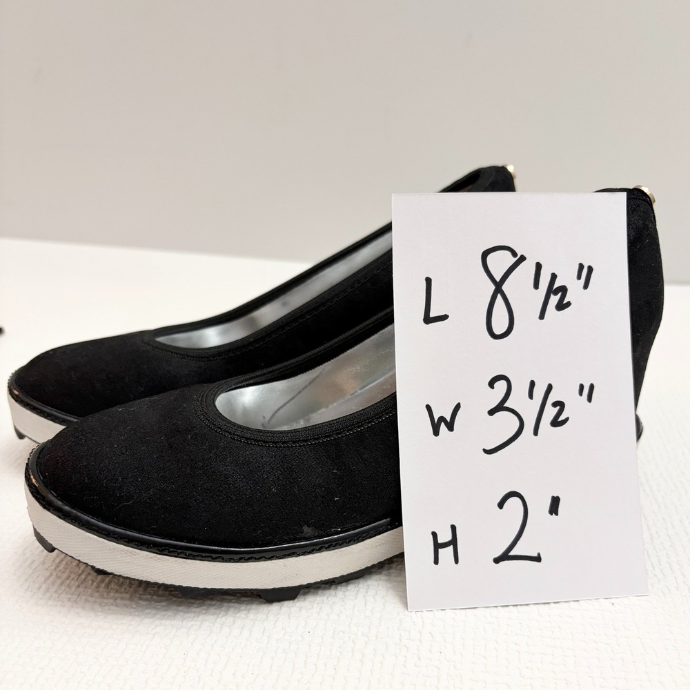 Stuart Weitzman Ariana Clare Wedge Pump Black Textile Size 3 US 34 EUR - Picture 11 of 11